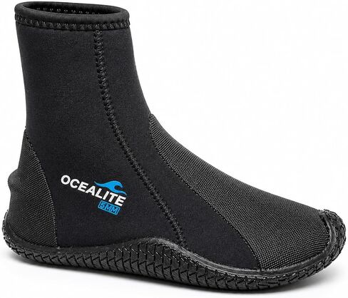 5mm Neoprene Diving Boots Side Zipper with Secure Closure, Vulcanized Anti-Slip Rubber Sole Scuba Snorkeling Wetsuit Booties for Men Women in Kuwait