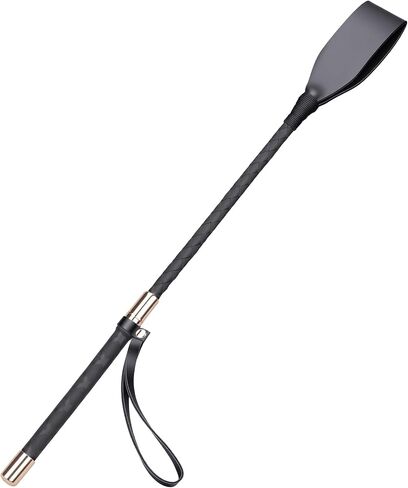 18 Inch Riding Crop Horse Whip, Premium PU Leather Equestrian Training Crop with Non-Slip Handle, Durable Double Slapper, Black in Kuwait