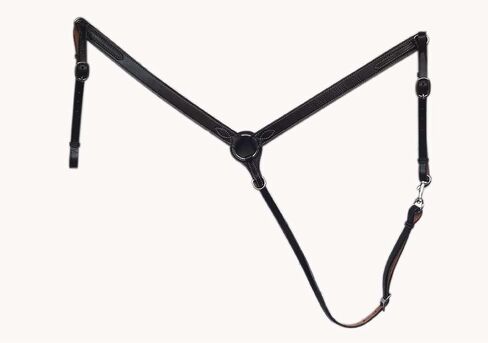 Leather Western Breast Collar for Horse Riding Adjustable and Comfortable Equestrian Tack Durable Saddle Strap for Roping and Ranch Work (Black) in Saudi Arabia