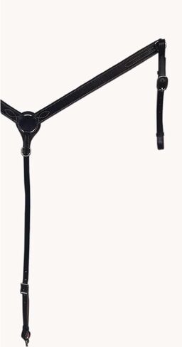 Leather Western Breast Collar for Horse Riding Adjustable and Comfortable Equestrian Tack Durable Saddle Strap for Roping and Ranch Work (Black) in Saudi Arabia