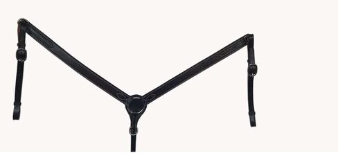 Leather Western Breast Collar for Horse Riding Adjustable and Comfortable Equestrian Tack Durable Saddle Strap for Roping and Ranch Work (Black) in Saudi Arabia