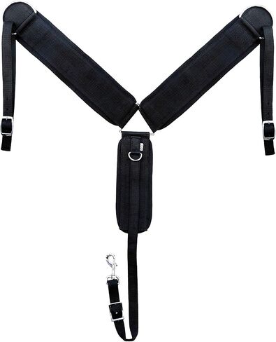 طوق صدر مستقيم من Western Horse Tack مقاس 3-3/4 بوصة من النايلون الأسود والنيوبرين 5501BK in Kuwait