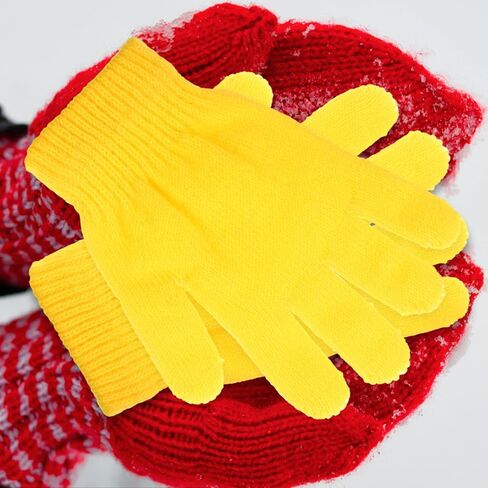 6 Pairs Winter Finger Gloves for Outdoor Activities Warm Non-skid Gloves Made of Acrylic Yarn and Velvet Comfortable for Ages 4-7 in Kuwait