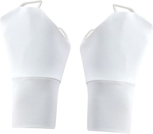 Summer Sunblock Gloves Fingerless Mittens Nonslip Cooling Lightweight Stretchable Protector Short Gloves for Outdoor- White in Kuwait