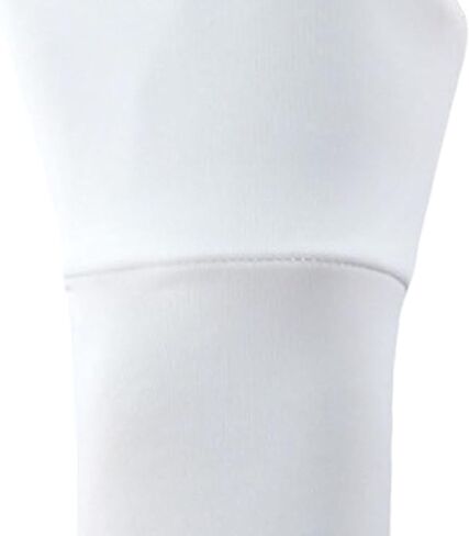 Summer Sunblock Gloves Fingerless Mittens Nonslip Cooling Lightweight Stretchable Protector Short Gloves for Outdoor- White in Kuwait