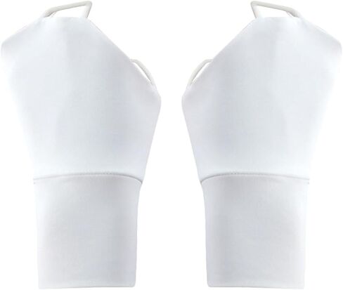Summer Sunblock Gloves Fingerless Mittens Nonslip Cooling Lightweight Stretchable Protector Short Gloves for Outdoor- White in Kuwait