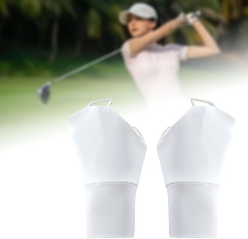 Summer Sunblock Gloves Fingerless Mittens Nonslip Cooling Lightweight Stretchable Protector Short Gloves for Outdoor- White in Kuwait