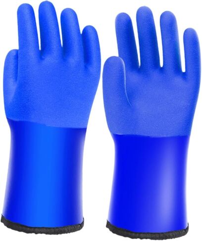 Insulated Thermal Winter Work Gloves - 30cm (12 inch) Long Flannel Rubber Construction Cold Protection for Warehouse Camping Outdoor Use in Kuwait