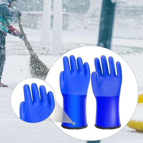 Insulated Thermal Winter Work Gloves - 30cm (12 inch) Long Flannel Rubber Construction Cold Protection for Warehouse Camping Outdoor Use in Kuwait