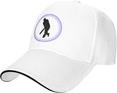 Cricket Player Baseball Cap for Men Women Hats Adjustable Outdoor Trucker Hat White in Kuwait