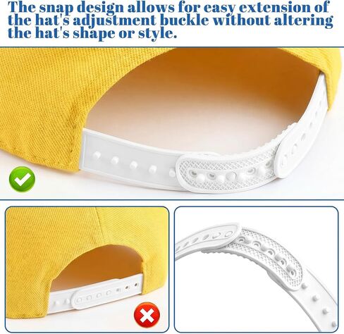 2 حزمة Snapback موسع قبعة موسع قبعة حجم Snapback قابل للتعديل القبعات المفاجئة مشبك قفل سيليكون 7 حفرة كاب نصف حجم تمديدات قبعات البيسبول إصلاح استبدال الأبيض in Kuwait