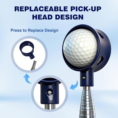 Golf Ball Retriever Telescopic for Water, 9/12/15/20Ft GolfBall Grabber Tool, Golf Accessories Gifts for Men, Women & Golfers, Golf Balls Picker with Stainless Steel Shaft & Rubber Grip in Kuwait