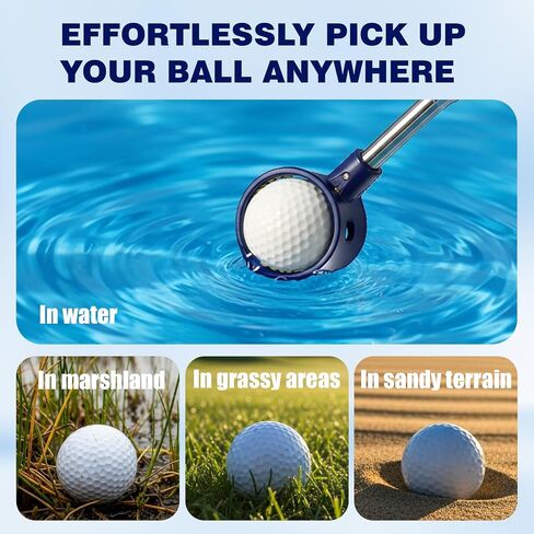 Golf Ball Retriever Telescopic for Water, 9/12/15/20Ft GolfBall Grabber Tool, Golf Accessories Gifts for Men, Women & Golfers, Golf Balls Picker with Stainless Steel Shaft & Rubber Grip in Kuwait