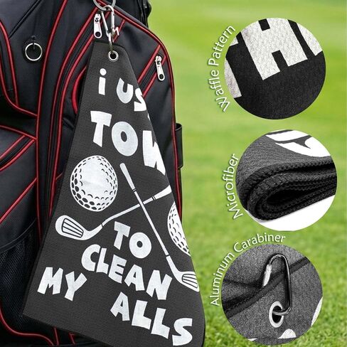 Lihome Golf Accessories for Men, Funny Golf Towel for Golf Bags, Premium Cleaning Cloth for Golf Balls & Clubs, Golf Gifts for Men, Golfers in Kuwait