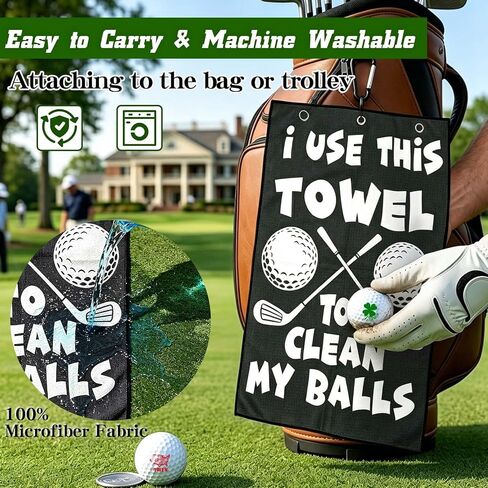 Lihome Golf Accessories for Men, Funny Golf Towel for Golf Bags, Premium Cleaning Cloth for Golf Balls & Clubs, Golf Gifts for Men, Golfers in Kuwait