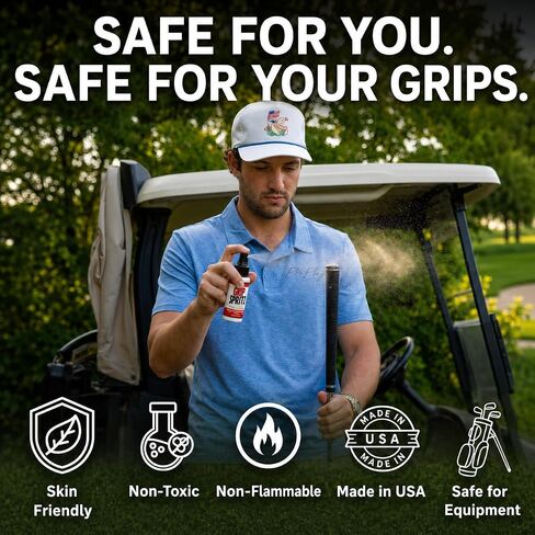 Grip Spritz - Golf Grip Cleaner & Restorer Spray 3-in-1 Clean, Rejuvenate, & Preserve Tackiness - Remove Oil & Dirt to Enhance Club Feel, Control, & Accuracy - Golf Bag Accessory — USGA Approved in Kuwait