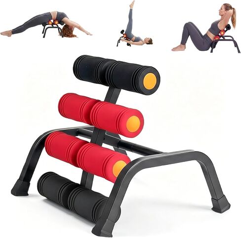 Mini Inversion Table with Rollers, Back Extension Machine for Back Pain Relief, Easy to Assemble & 297LBS Weight Capacity, Spinal Decompression Table for Home Gym in Kuwait