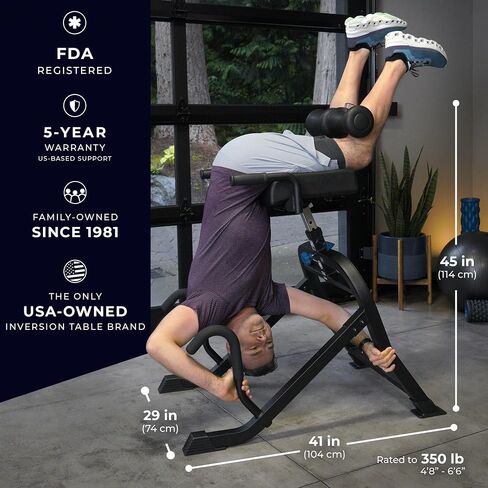 Teeter DEX II Inversion & Core Training; Decompression Roman Chair Hyperextension Bench for AB, Back, & Core Strength; Commercial-Grade 350lb-Rated Home Exercise Equipment in Kuwait