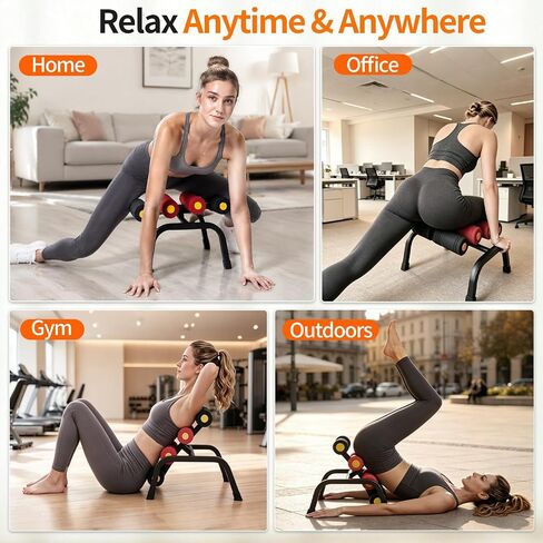 Mini Inversion Table with Rollers, Back Extension Machine for Back Pain Relief, Easy to Assemble & 297LBS Weight Capacity, Spinal Decompression Table for Home Gym in Kuwait