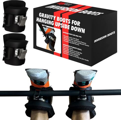 Gravity Boots with Safety Lock, Inversion Boots for Gravity Fitness Training (Pair), for Overhang on the Back and ABS Training, Comfortable 3cm Foam Padding in Kuwait
