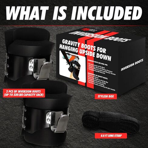 Gravity Boots with Safety Lock, Inversion Boots for Gravity Fitness Training (Pair), for Overhang on the Back and ABS Training, Comfortable 3cm Foam Padding in Kuwait
