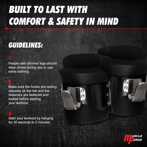 Gravity Boots with Safety Lock, Inversion Boots for Gravity Fitness Training (Pair), for Overhang on the Back and ABS Training, Comfortable 3cm Foam Padding in Kuwait