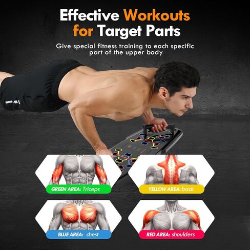 MQRW Push Up Board,Home Gym,Portable Exercise Equipment,Pilates Bar and 20 Fitness Accessories with Resistance Bands and Ab Roller Wheel,Full Body Workout at Home in Kuwait