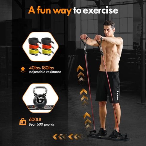 MQRW Push Up Board,Home Gym,Portable Exercise Equipment,Pilates Bar and 20 Fitness Accessories with Resistance Bands and Ab Roller Wheel,Full Body Workout at Home in Kuwait