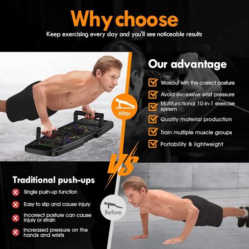 MQRW Push Up Board,Home Gym,Portable Exercise Equipment,Pilates Bar and 20 Fitness Accessories with Resistance Bands and Ab Roller Wheel,Full Body Workout at Home in Kuwait