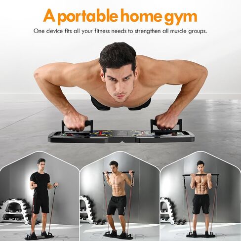 MQRW Push Up Board,Home Gym,Portable Exercise Equipment,Pilates Bar and 20 Fitness Accessories with Resistance Bands and Ab Roller Wheel,Full Body Workout at Home in Kuwait