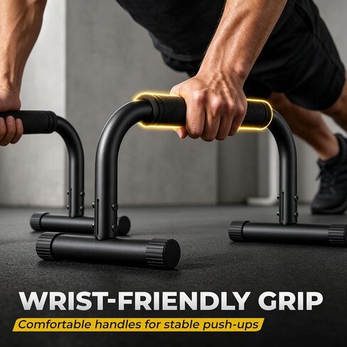 Push Up Bars, Adjustable 10–12.5 Inch Parallettes Bars for Calisthenics, Heavy Duty 880 LBS Parallel Dip Bars with Foam Handles & Non-Slip Rubber Feet, No Wobble Handstand L-Sit Stands for Home Gym in Kuwait
