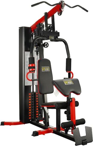 Fitvids Home Gym Equipment, Multifunctional Full Body Workout Weight Machine Station with Weight Stack, All in One Exercise Equipment with Pulley System & Seated Rowing for Home Gym Strength Training in Kuwait