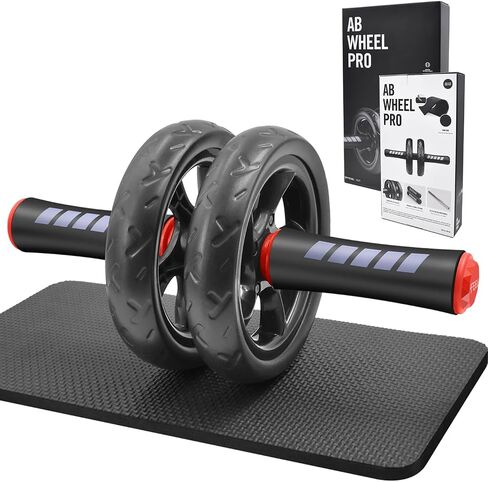 Ab roller wheel with knee pad for abdominal exercise core workout weight loss no noise easy to assembling light weight perfect home gym equipment for men & women in Kuwait