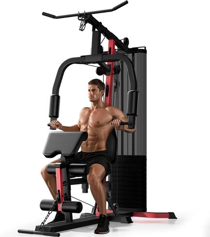 Home Gym System with 160LB Weight Stack, Multifunctional All-in-One Workout Station, Full Body Strength Training System in Kuwait