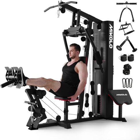Mikolo Home Gym, Workout Station with 150LBS Weight Stack, Multifunctional Home Gym Equipment, Exercise Equipment for Full Body Strength Training in Kuwait