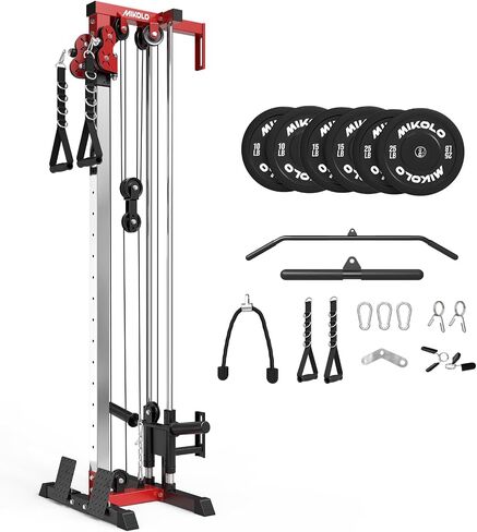 Mikolo Wall Mount Cable Station, Cable Crossover Machine with Dual Pulley System and 19/27 Adjustable Positions for Home Gym Fitness Equipment in Saudi Arabia