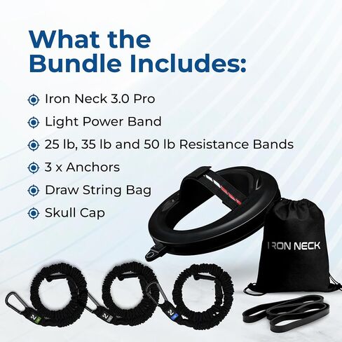 Iron Neck 3.0 Pro, Strength Kit Bundle, Advanced 360° Neck Trainer and Resistance Bands for Progressive Strength Training, Pain Relief, and Injury Prevention in Kuwait