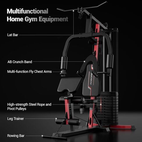 Home Gym System with 160LB Weight Stack, Multifunctional All-in-One Workout Station, Full Body Strength Training System in Kuwait
