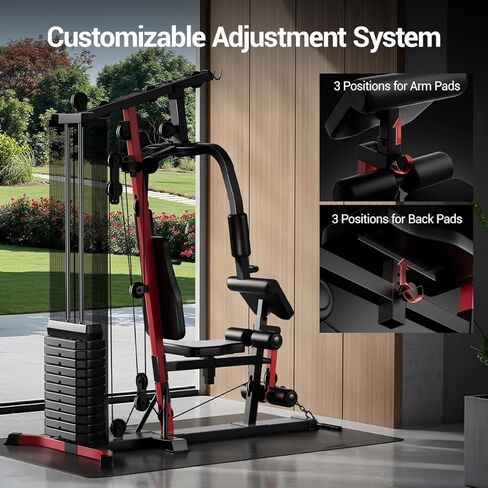 Home Gym System with 160LB Weight Stack, Multifunctional All-in-One Workout Station, Full Body Strength Training System in Kuwait