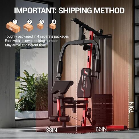 Home Gym System with 160LB Weight Stack, Multifunctional All-in-One Workout Station, Full Body Strength Training System in Kuwait
