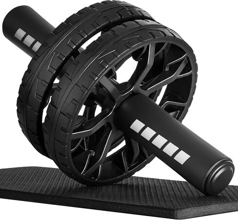 Upgraded Ab Roller Wheel, Abdominal Core Workout Equipment for Home Gym with Knee Pad, Full Body Strength Training Fitness Tool for Men and Women in Kuwait