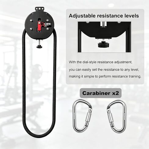Endless Rope Trainer, Adjustable Resistance(11-66 lbs) Rope Pulley System for Strength, Upper Body, Portable Suspension Infinite Line Trainer Equipment for Home Gym Workouts in Kuwait