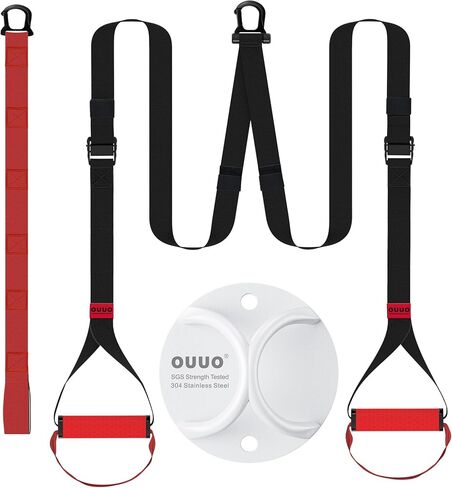 Complete Workout Anchor & Straps Set: Heavy-Duty Wall/Ceiling Anchor + Portable Suspension Straps in Kuwait