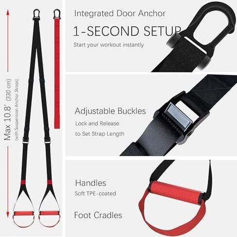 Complete Workout Anchor & Straps Set: Heavy-Duty Wall/Ceiling Anchor + Portable Suspension Straps in Kuwait