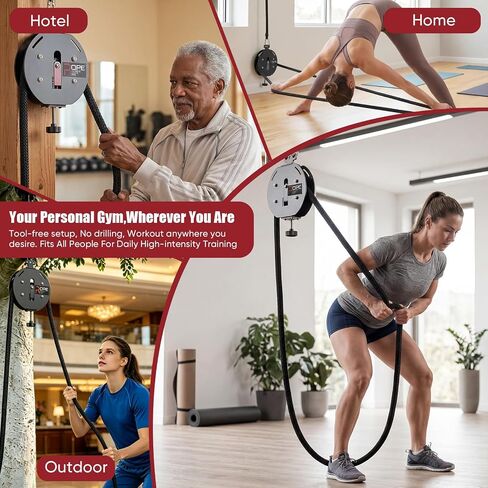 Endless Rope Trainer, Portable Endless Rope Machine for Home Gym Travel, 13FT Continuous Loop,0–66LBS Knob-Adjustable Resistance, Full Body Workout for Back, Arms, Chest, Shoulders, Core in Kuwait