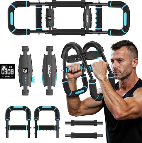 Twister Arm Trainer for Men, Chest Workout Equipment 5-Level Adjustable (40-130lb) with Ergonomic 27° Targets Biceps/Clip/Thigh, Portable Exerciser for Home Gym Travel FitnessFather's Day Gift in Kuwait