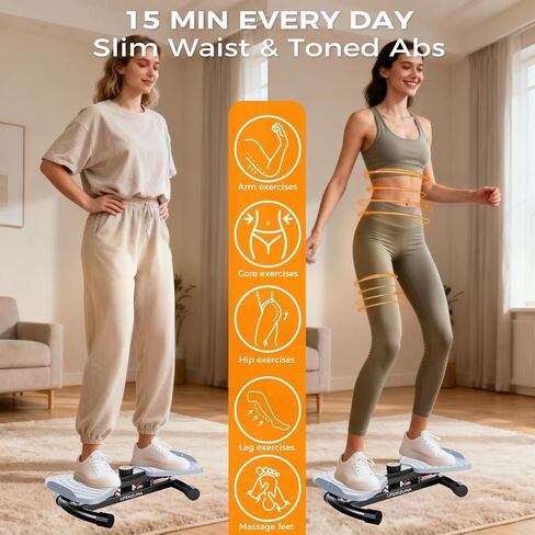 Waist Twister Machine Exercise, Ab Twister Board with 350 lbs Capacity, 20dB Ultra-Quiet Noiseless Home Gym Exercise Equipment for Women and Men in Kuwait