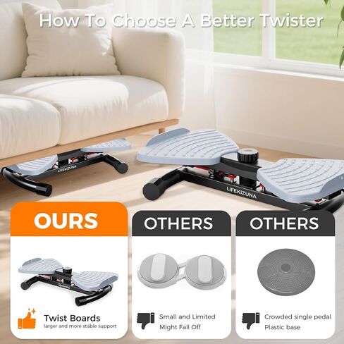 Waist Twister Machine Exercise, Ab Twister Board with 350 lbs Capacity, 20dB Ultra-Quiet Noiseless Home Gym Exercise Equipment for Women and Men in Kuwait