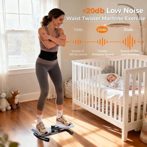 Waist Twister Machine Exercise, Ab Twister Board with 350 lbs Capacity, 20dB Ultra-Quiet Noiseless Home Gym Exercise Equipment for Women and Men in Kuwait