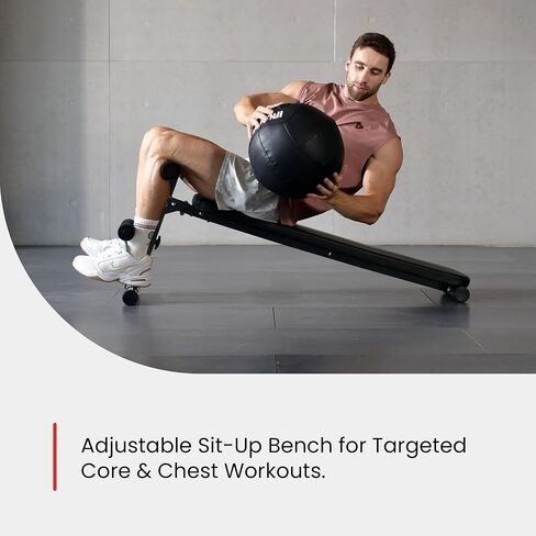 Finer Form Gym-Quality Adjustable Sit Up Ab Bench & Decline Weight Bench for Home Gym Strength Training. in Kuwait